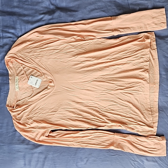 Free People We The Free Fresh and Clean Longsleeve Coral Mist S - Picture 1 of 6